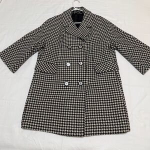 Townley Houndstooth Double-Breasted Coat in black/white